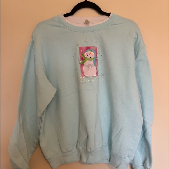 Vintage snowman crewneck Sweatshirt size large - Picture 2 of 5